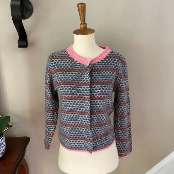 Anthropologie  Eastmade Striped Cashmere Cardigan - Picture 5 of 11